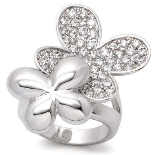 Brass Clover Cluster Ring Clear