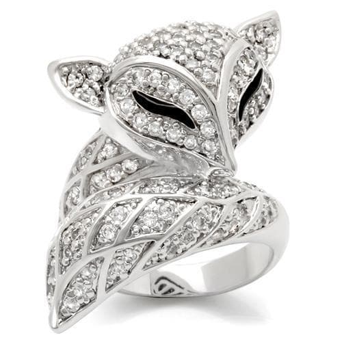 Brass Crystal Fox Ring