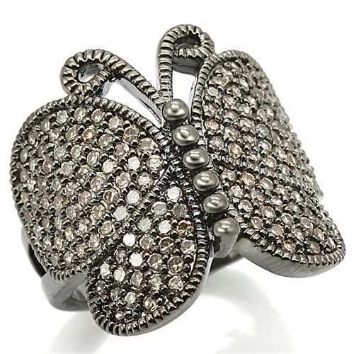 Brass Crystal Butterfly Ring