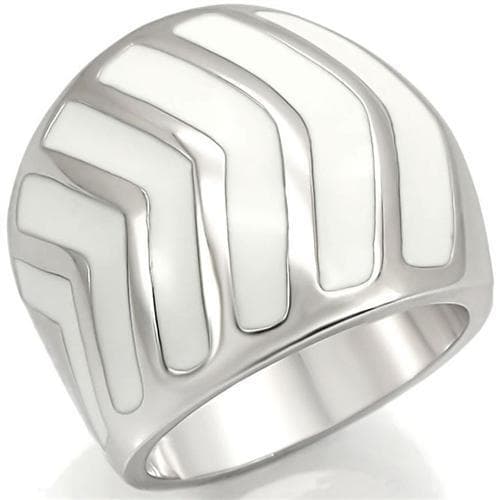 Brass Silver Chevron Dome Ring