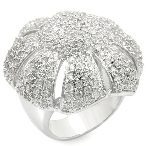 Brass CZ Pavé Shell Dome Ring