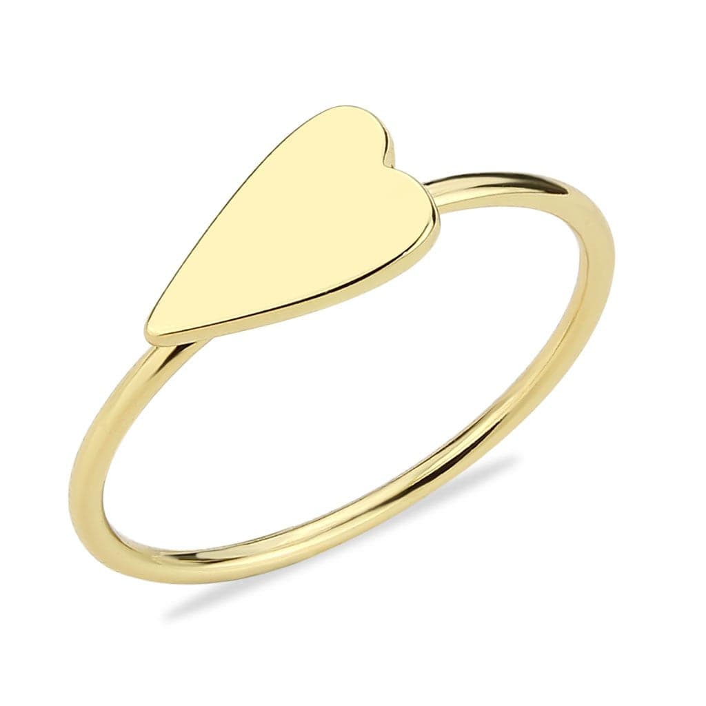 Brass Gold Flat Heart Thin Ring