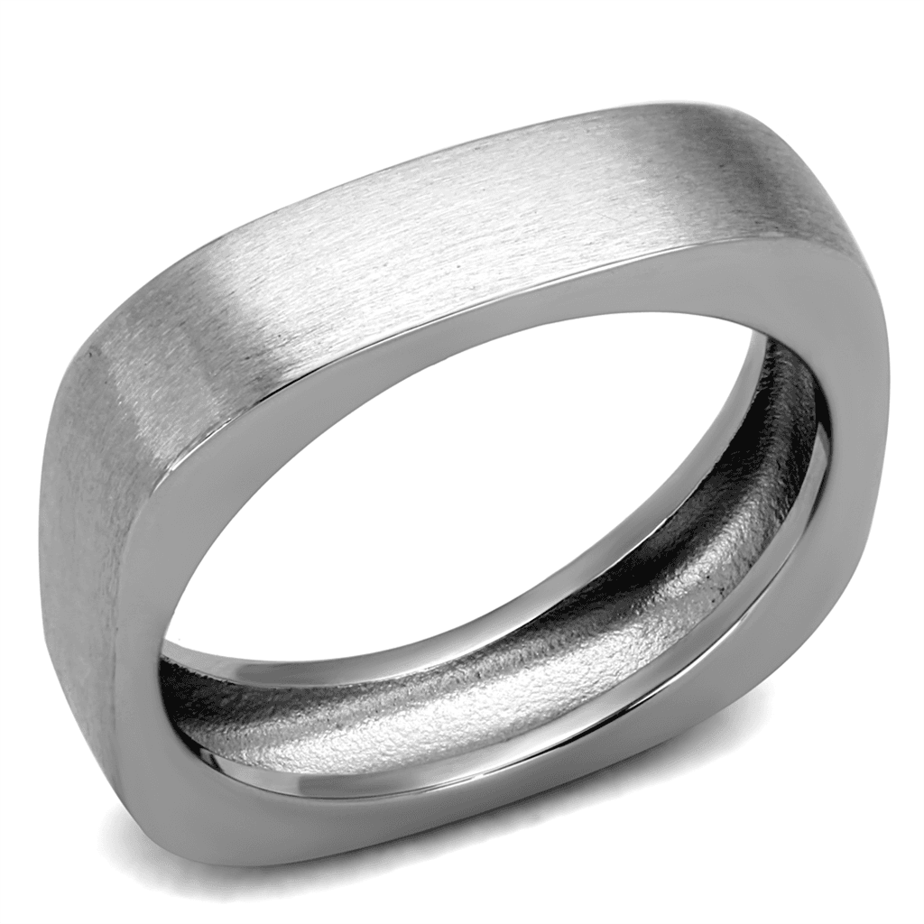 Stainless Steel Brushed Satin Plain Comfort Fit Band Ring