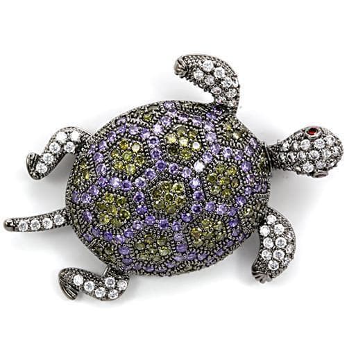 Brass Crystal Turtle Brooch | The Stainless Jewelry