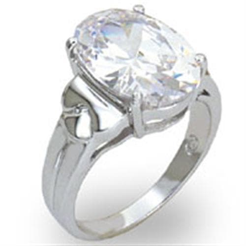 Sterling Silver CZ Oval Solitaire Cocktail Ring