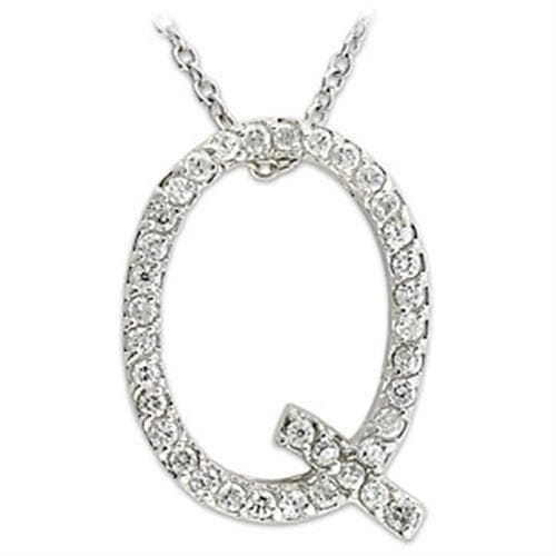 Brass CZ Letter Q Pendant | The Stainless Jewelry
