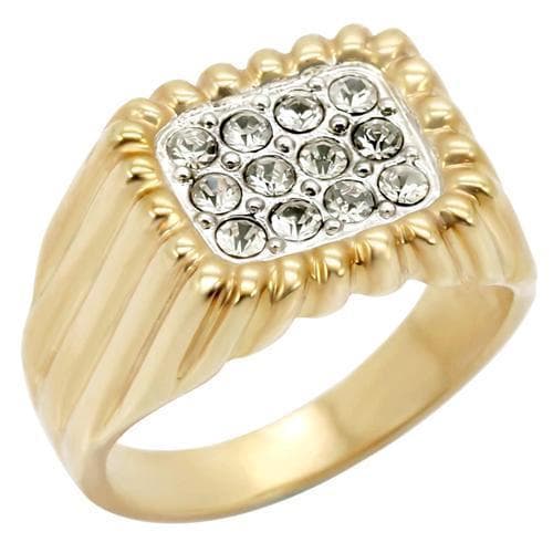 Brass Gold CZ Cushion Signet Ring | The Stainless Jewelry