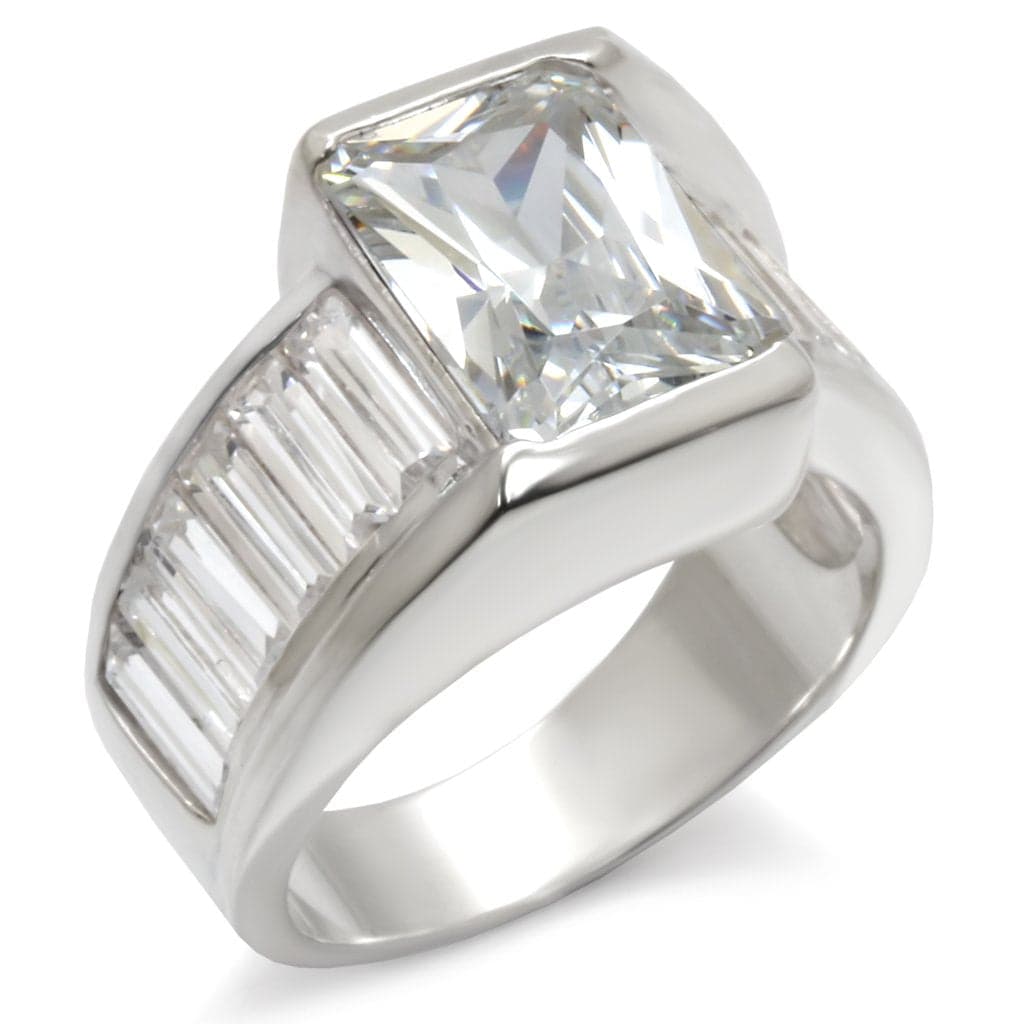Sterling Silver CZ Emerald Cut Men's Ring | The Stainless Jewelry