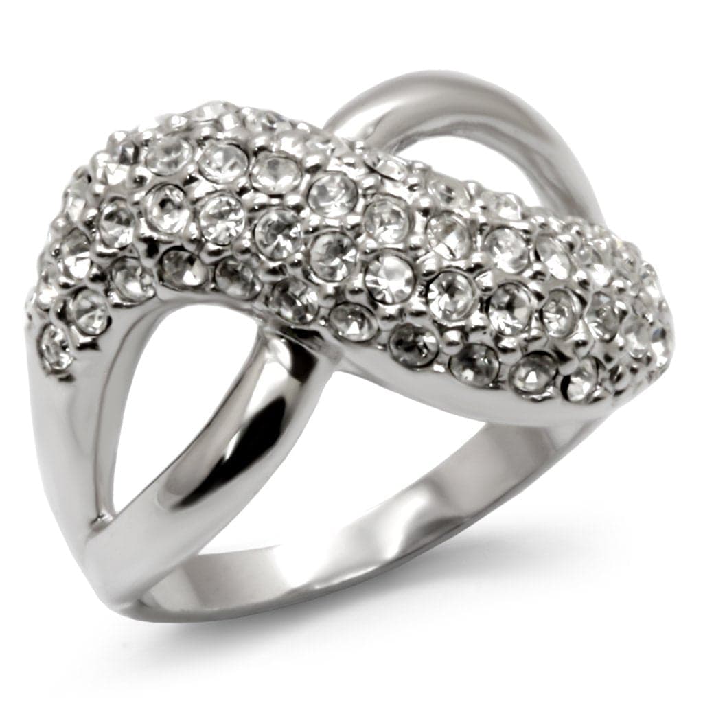 Brass CZ Pavé Bypass Ring | The Stainless Jewelry