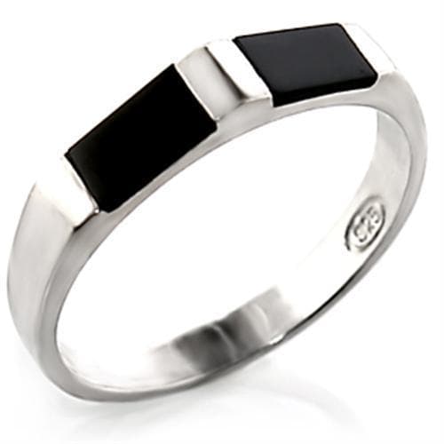 Sterling Silver Black Onyx Flat Men's Band Ring