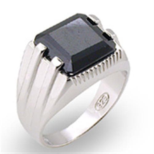 Sterling Silver Black Onyx Square Ring | The Stainless Jewelry