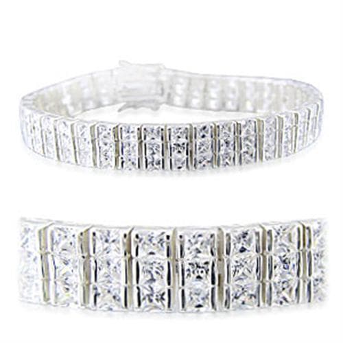 Sterling Silver CZ Marquise Leaf Cluster Bracelet