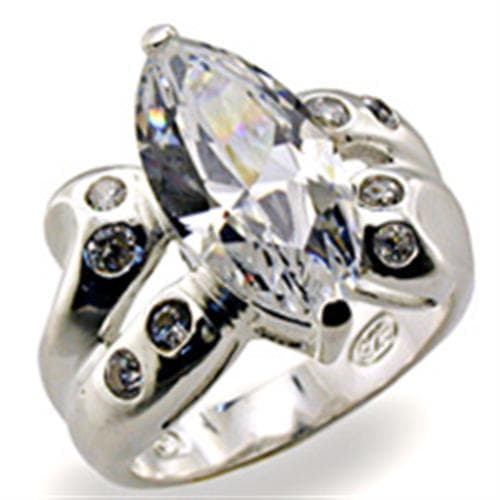 Sterling Silver CZ Marquise Butterfly Marcasite Ring