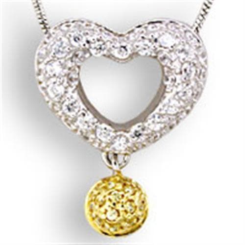 Sterling Silver CZ Heart Globe Pendant | The Stainless Jewelry