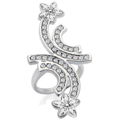 Brass CZ Floral Vine Open Wrap Ring | The Stainless Jewelry
