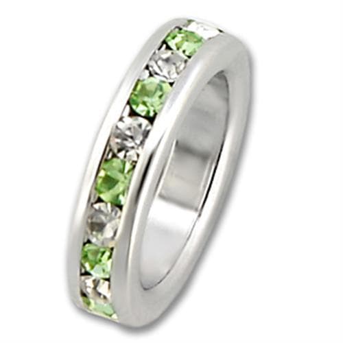 Sterling SilverPeridot CZ Alternating Eternity Ring
