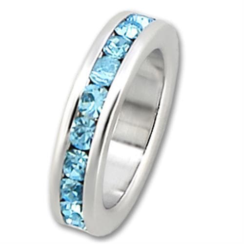 Sterling SilverBlue Aqua Crystal Eternity Ring