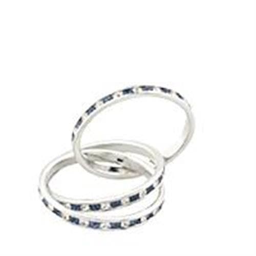 Sterling Silver Blue Sapphire Channel Stack Ring