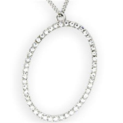 Brass CZ Open Oval Pendant Necklace | The Stainless Jewelry
