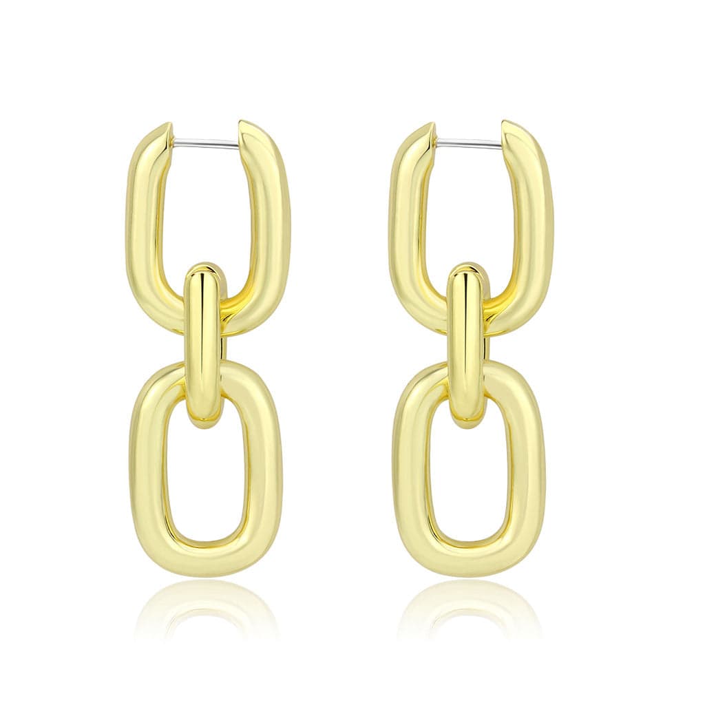 Brass Gold Polished Chain Link Drop Ring | The Stainless Jewelry