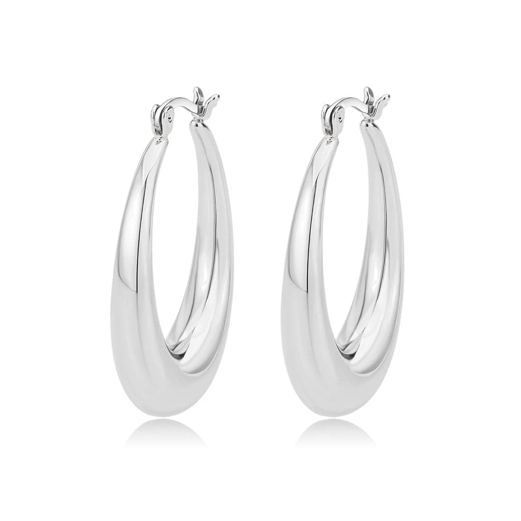 Brass Polished Tapered Crescent Hoop Ring | The Stainless Jewelry