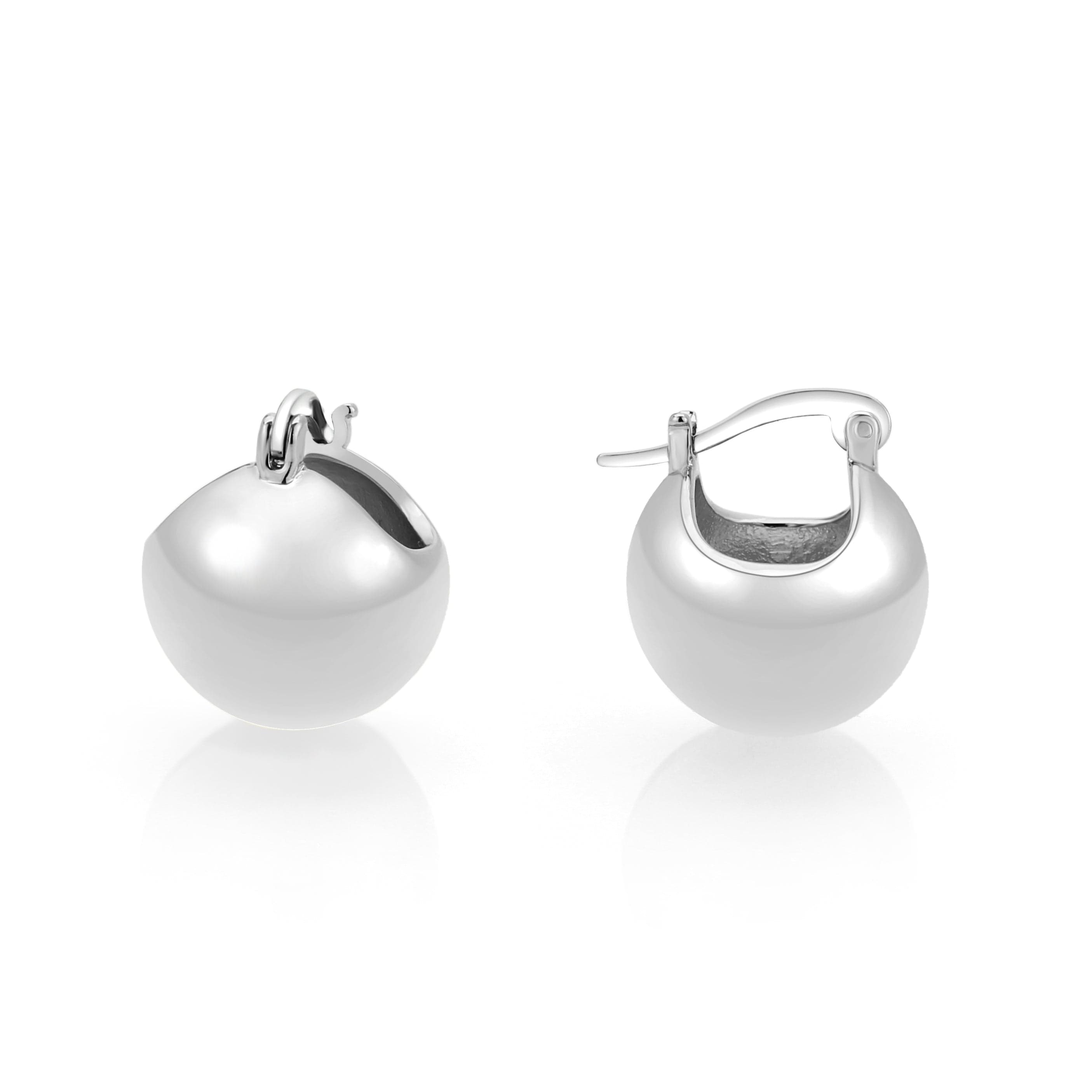 Brass Polished Ball Huggie Hoop Earrings | The Stainless Jewelry