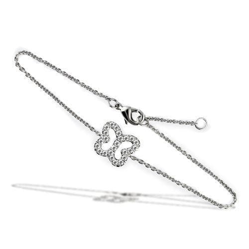 Brass CZ Open Butterfly Chain Bracelet | The Stainless Jewelry