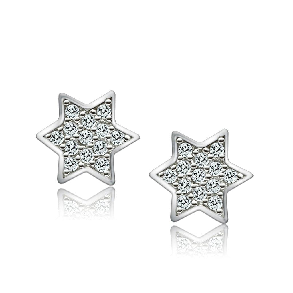 Brass CZ Pavé Star of David Stud Earrings | The Stainless Jewelry