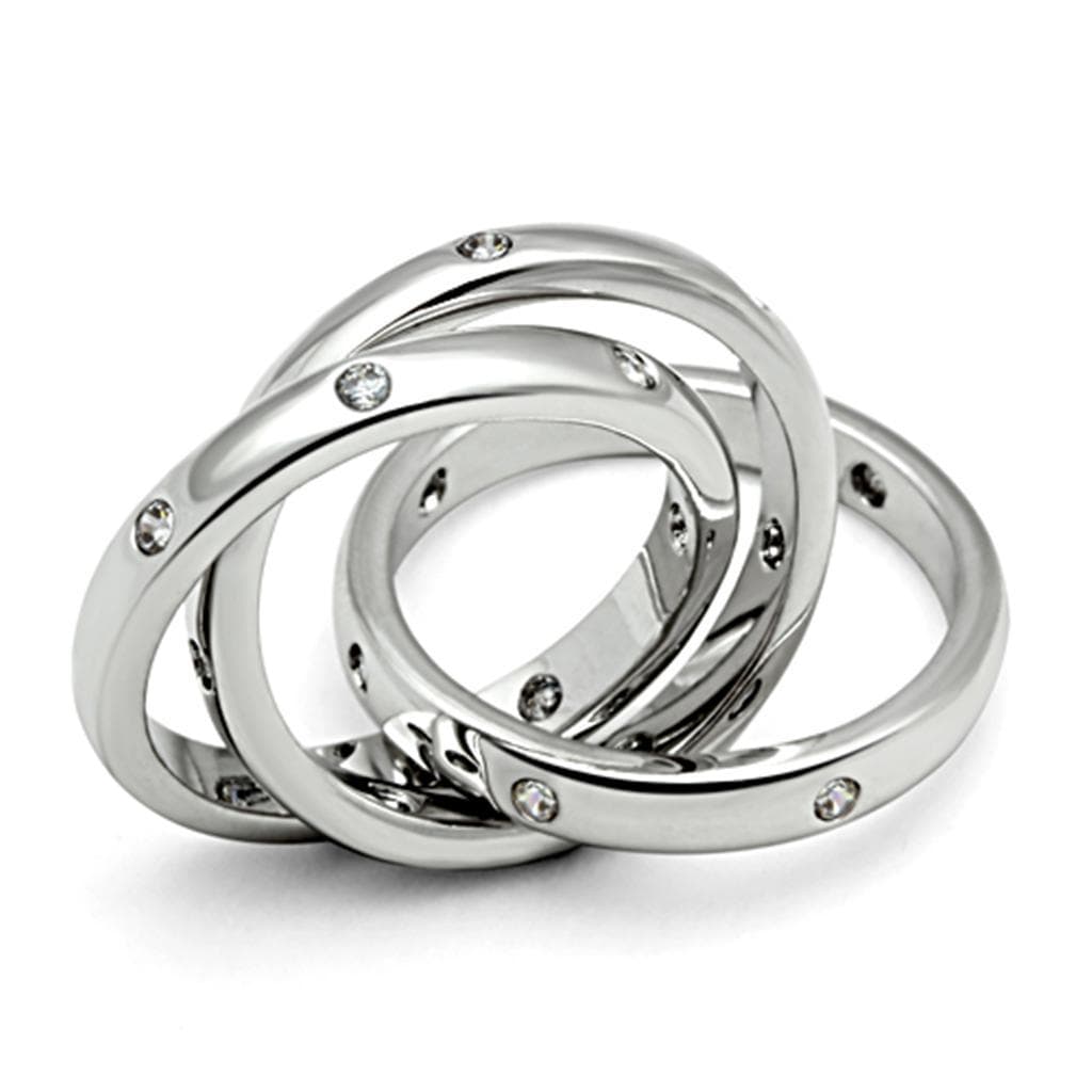 Brass CZ Dot Triple Rolling Ring | The Stainless Jewelry