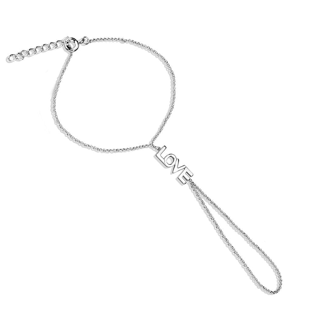 Brass LOVE Text Lariat Bracelet | The Stainless Jewelry