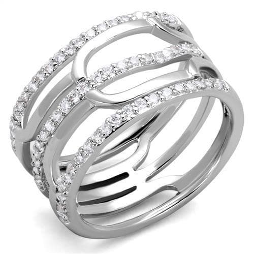 Brass Open Multi-Band CZ Row Ring | The Stainless Jewelry