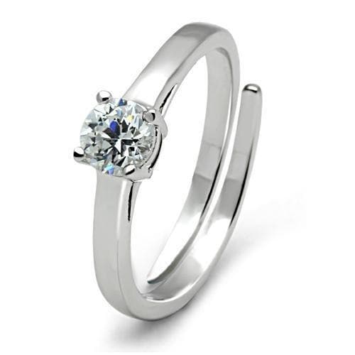 Brass CZ Round Slim Solitaire Ring | The Stainless Jewelry
