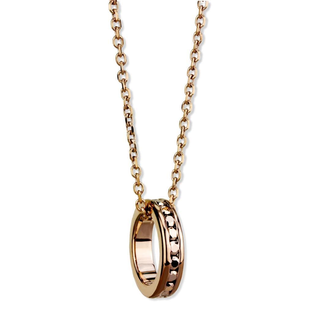 Brass Rose Gold CZ Ring Pendant | The Stainless Jewelry