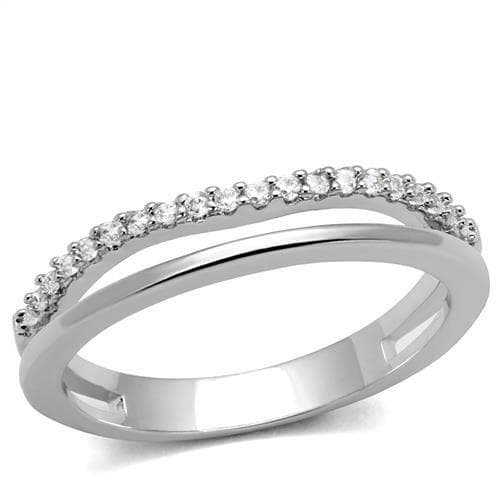 Brass CZ Double Band Split Ring | The Stainless Jewelry