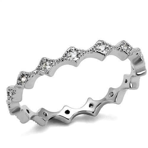 Brass CZ Scallop Wave Eternity Ring | The Stainless Jewelry