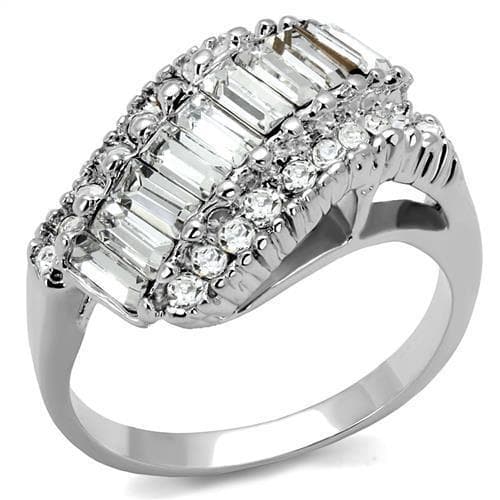 Brass CZ Baguette Multi-Row Tiered Ring | The Stainless Jewelry