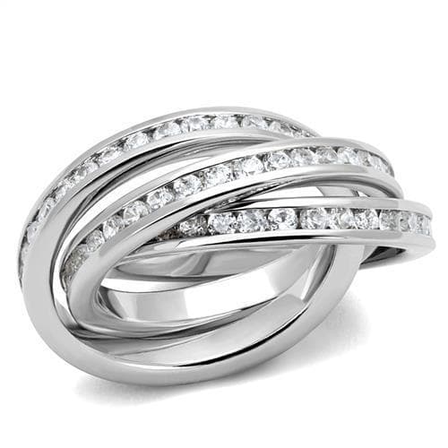 Brass CZ Channel Triple Rolling Ring | The Stainless Jewelry
