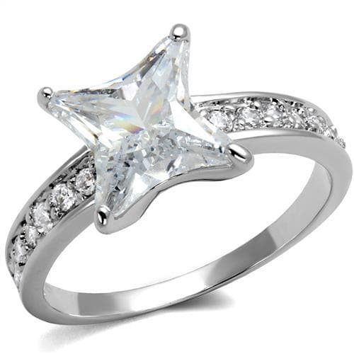 Brass CZ Star Five-Point Pavé Band Ring | The Stainless Jewelry