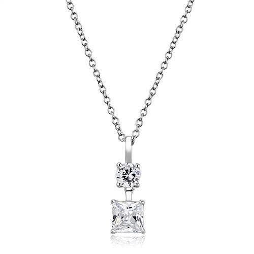 Sterling Silver Princess Solitaire Pendant