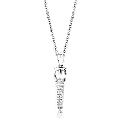 Sterling Silver CZ Pavé Bar Pendant | The Stainless Jewelry