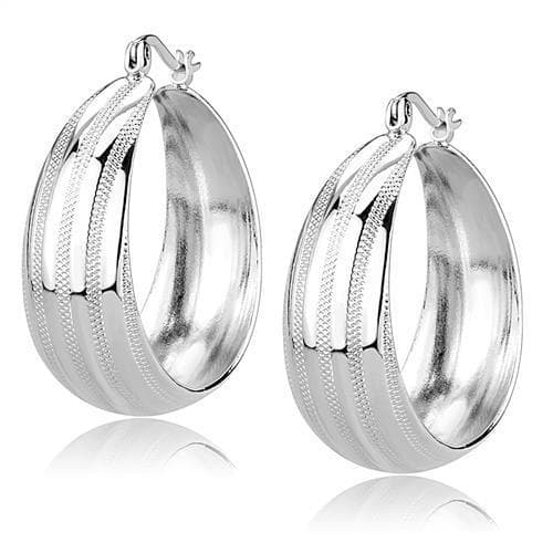 Brass Textured Striped Wide Hoop Earrings | The Stainless Jewelry