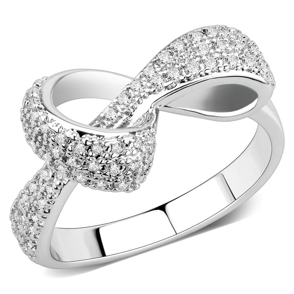 Brass CZ Pavé Twisted Knot Wide Ring | The Stainless Jewelry