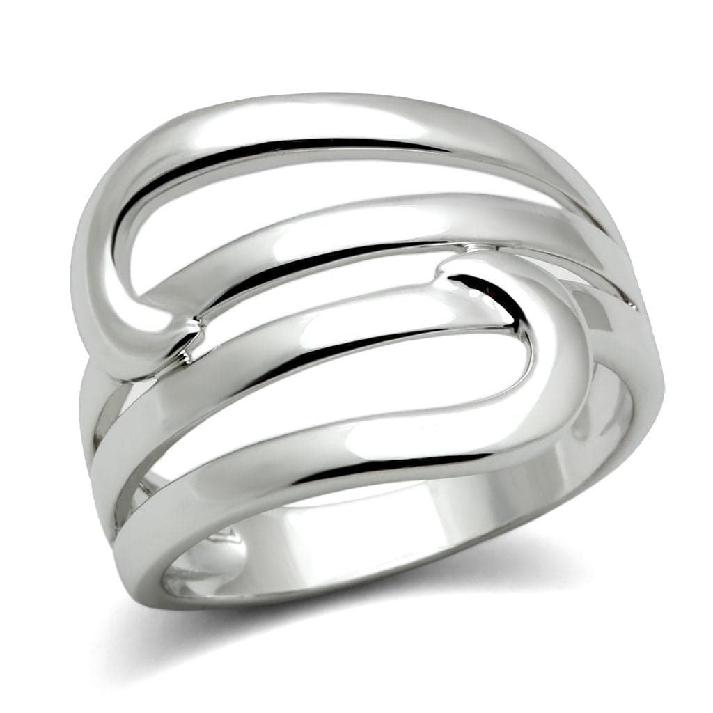 Brass Polished Triple Wave Bypass Ring | The Stainless Jewelry