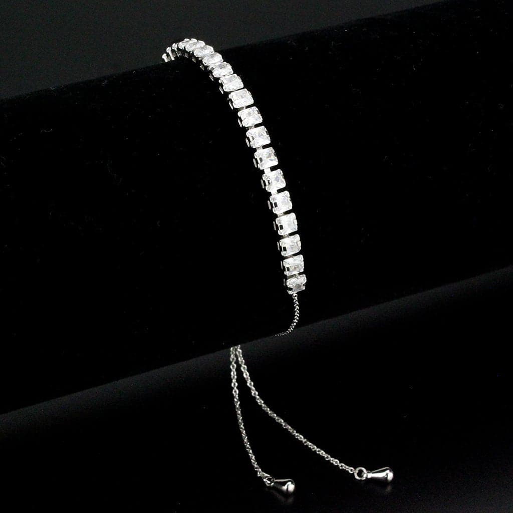 Brass CZ Round Prong Tennis Bolo Bracelet | The Stainless Jewelry
