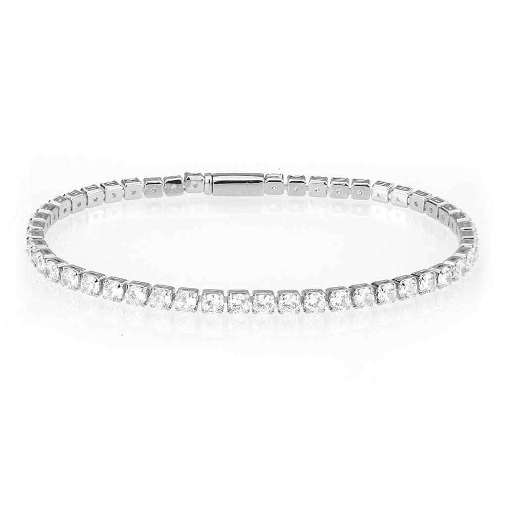 Brass CZ Round Tennis Clasp Bracelet | The Stainless Jewelry