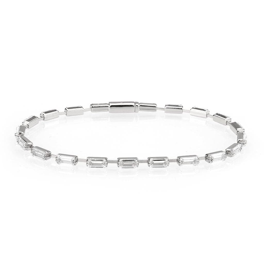 Brass CZ Baguette Bar Tennis Clasp Ring | The Stainless Jewelry