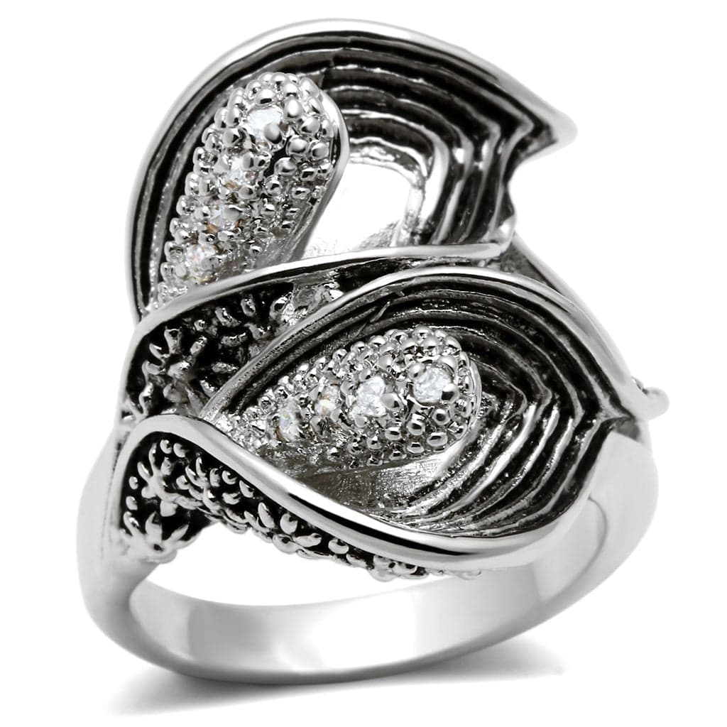 Brass CZ Pave Calla Lily Sculptural Ring | The Stainless Jewelry