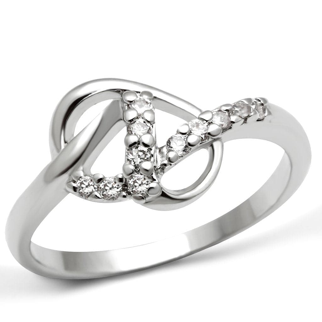 Brass CZ Pave Double Swirl Open Ring | The Stainless Jewelry