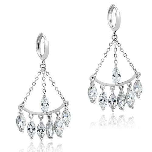 Brass CZ Marquise Chandelier Dangle Drop Ring