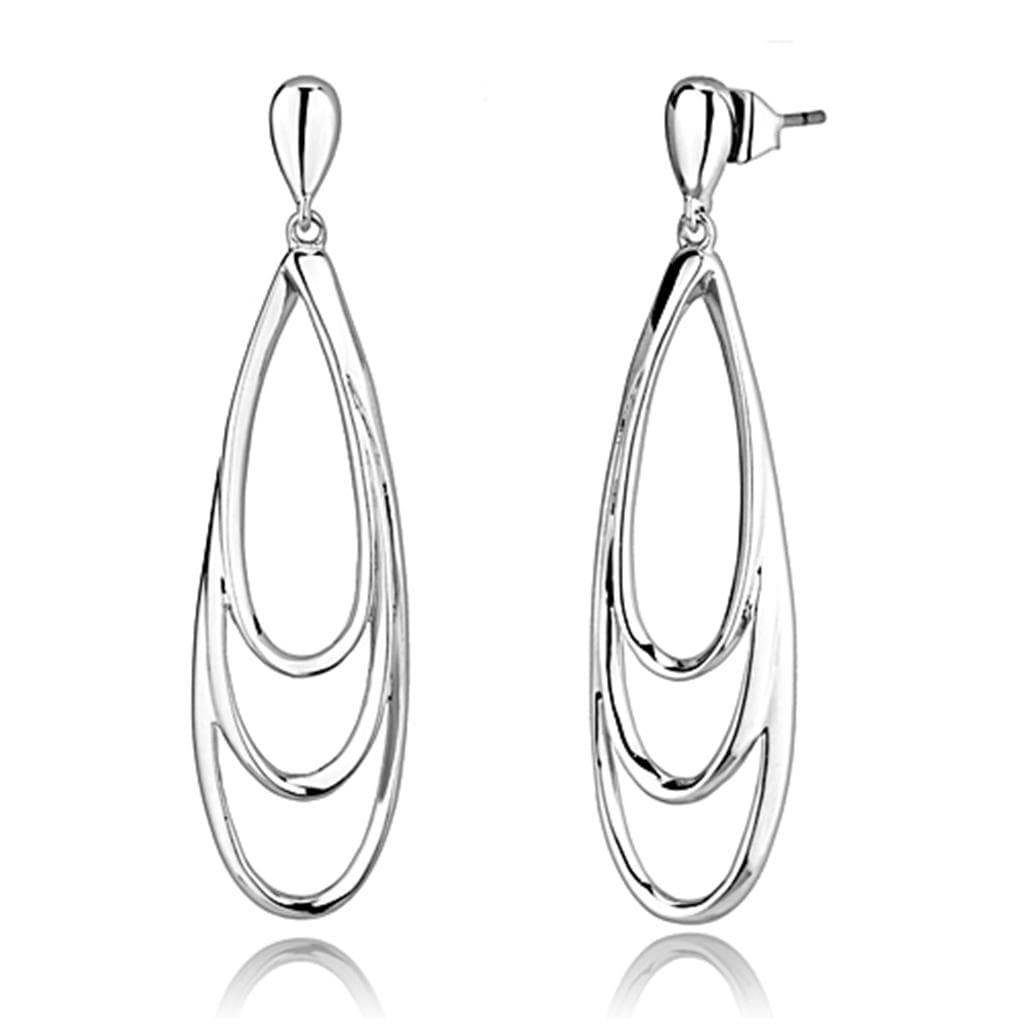 Brass Polished Triple Nested Teardrop Hook Drop Earrings